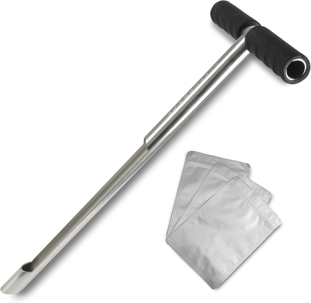 20" Soil Probe with Small Sampler Bags for Accurate Soil Test Sampling Patent De