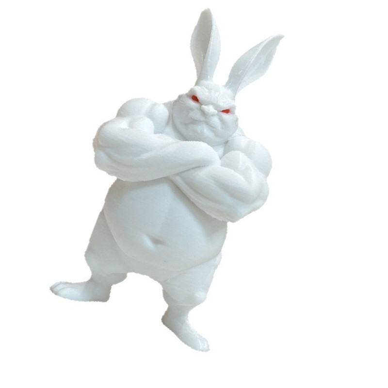 3D Printed Muscular Rabbit Statue Distinctive House Accent Easter Present Choice