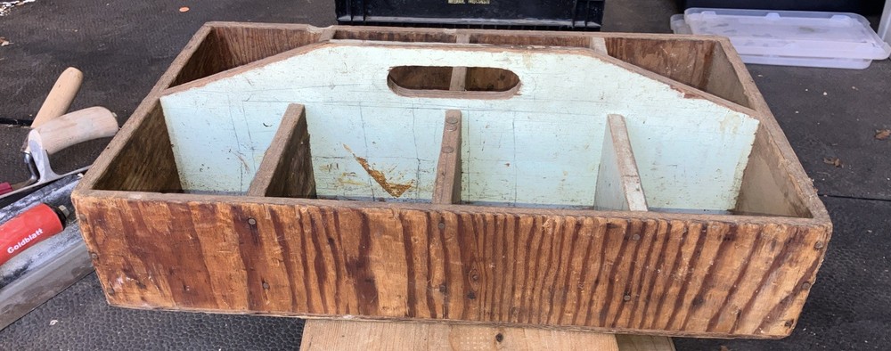 Vintage Wood Tool Carrier Large