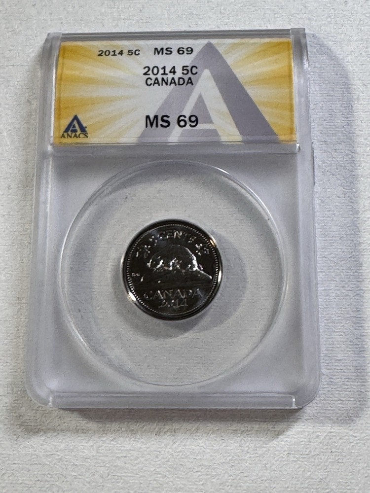 2014 Canada 5 Cents Graded MS 69 by ANACS