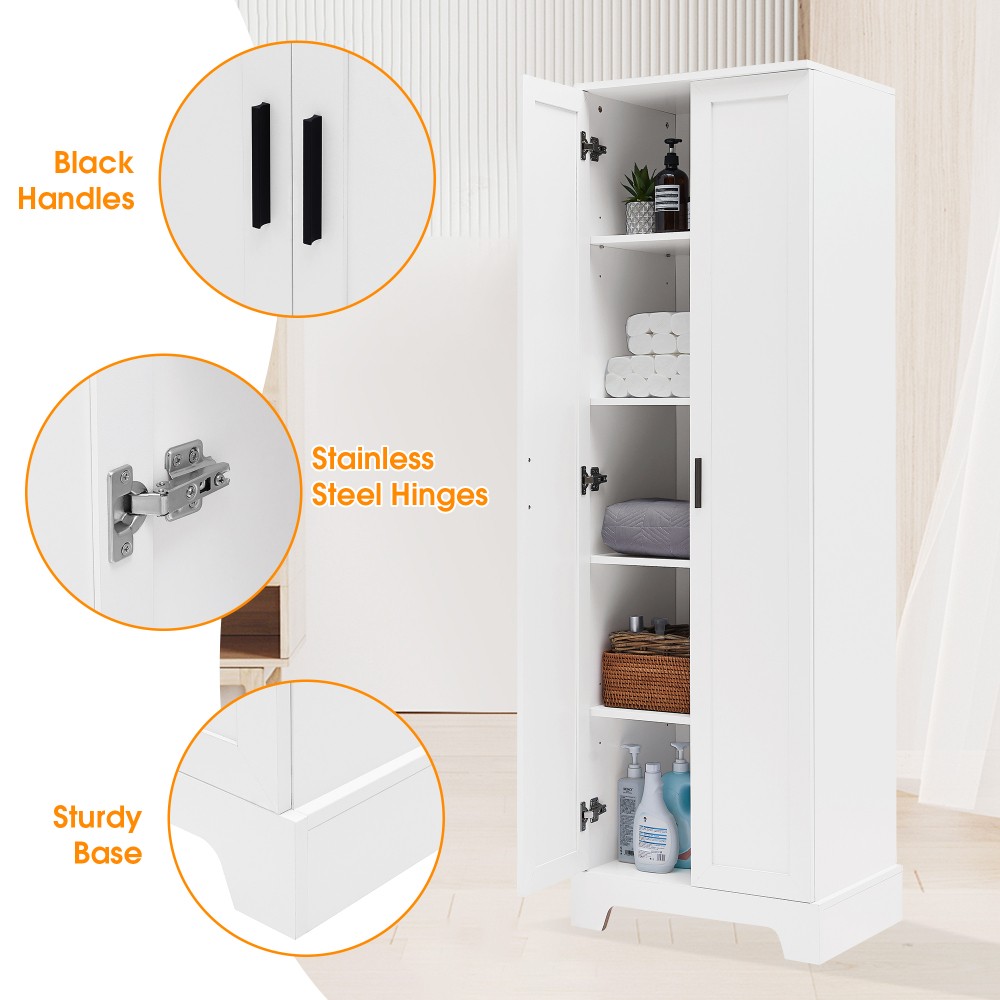 Storage Cabinet W Two Doors Adjustable Shelf