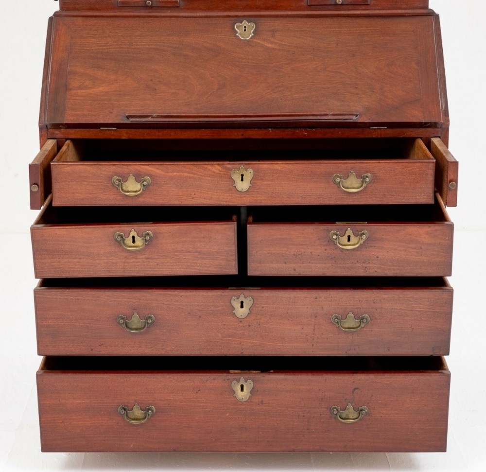 Georgian Bureau Bookcase Mahogany Antique