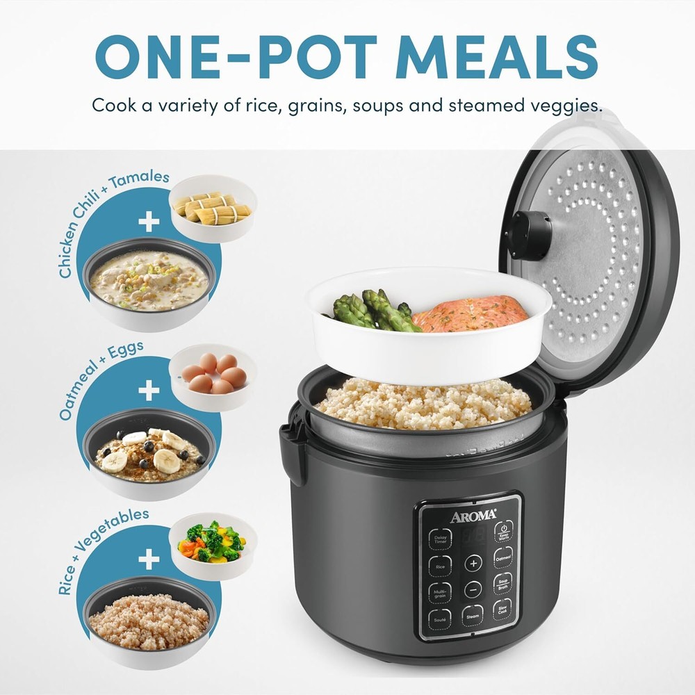 12-Cup (Cooked) Digital Rice and Grain Multi-Cooker Black