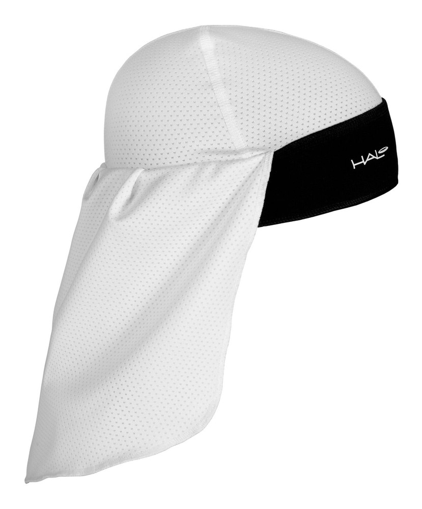 Halo Headband Skull Cap with Tail white
