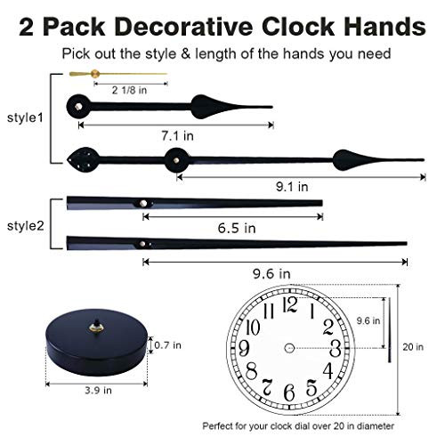 2 Pair Long Hands with 3D Clock Movement DIY Large Wall Clock Quartz Clock