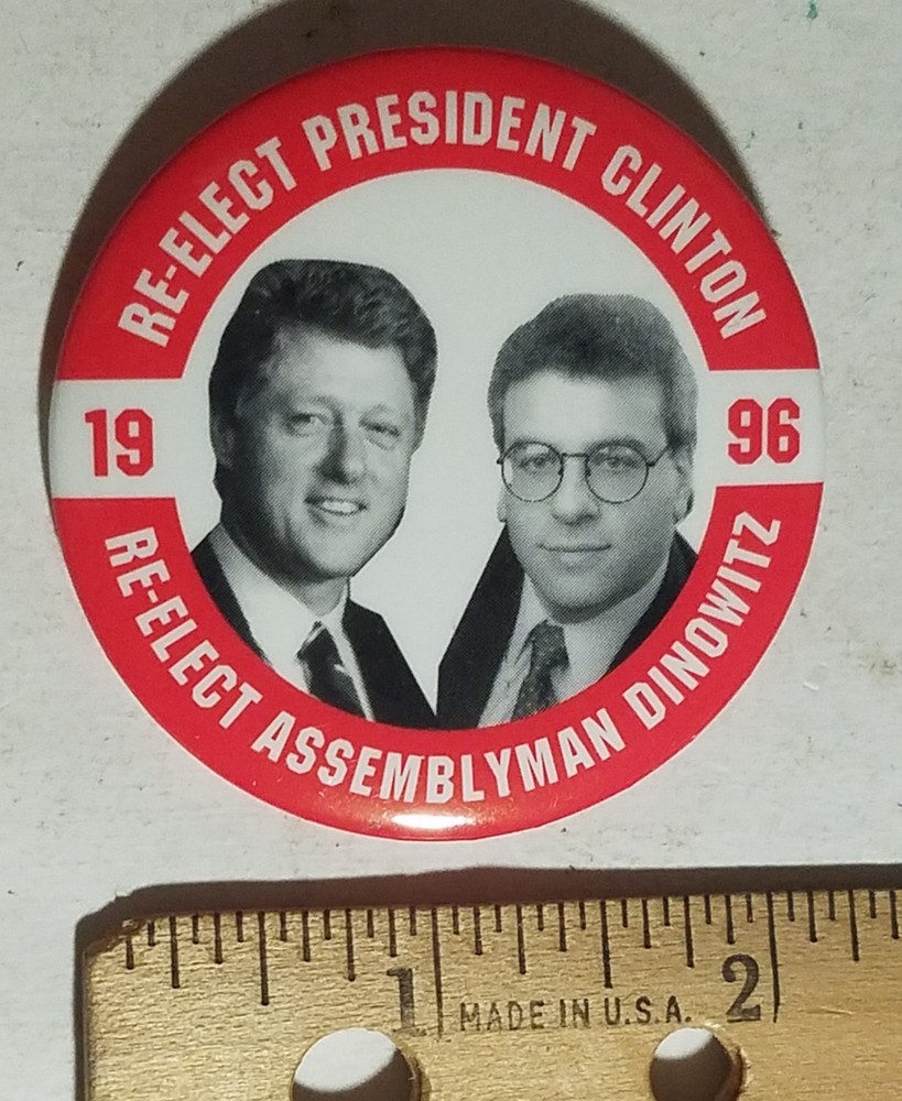1996 Clinton Dinowitz Pinback Button