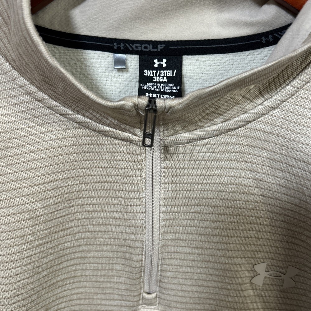 Under Armour Golf Storm 1/4 Zip Pullover 3XLT Tan ColdGear EUC