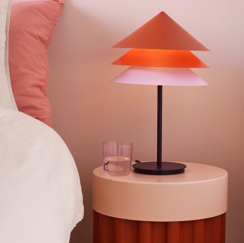 IKEA TESAMMANS Lamp Shade + Table Lamp Base Multicolour, Purple