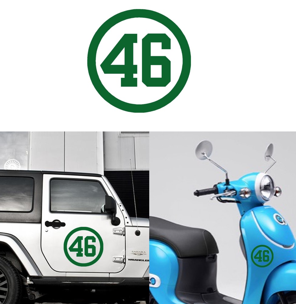 Number 46 Vinyl Cut Sticker Vers. IIIc