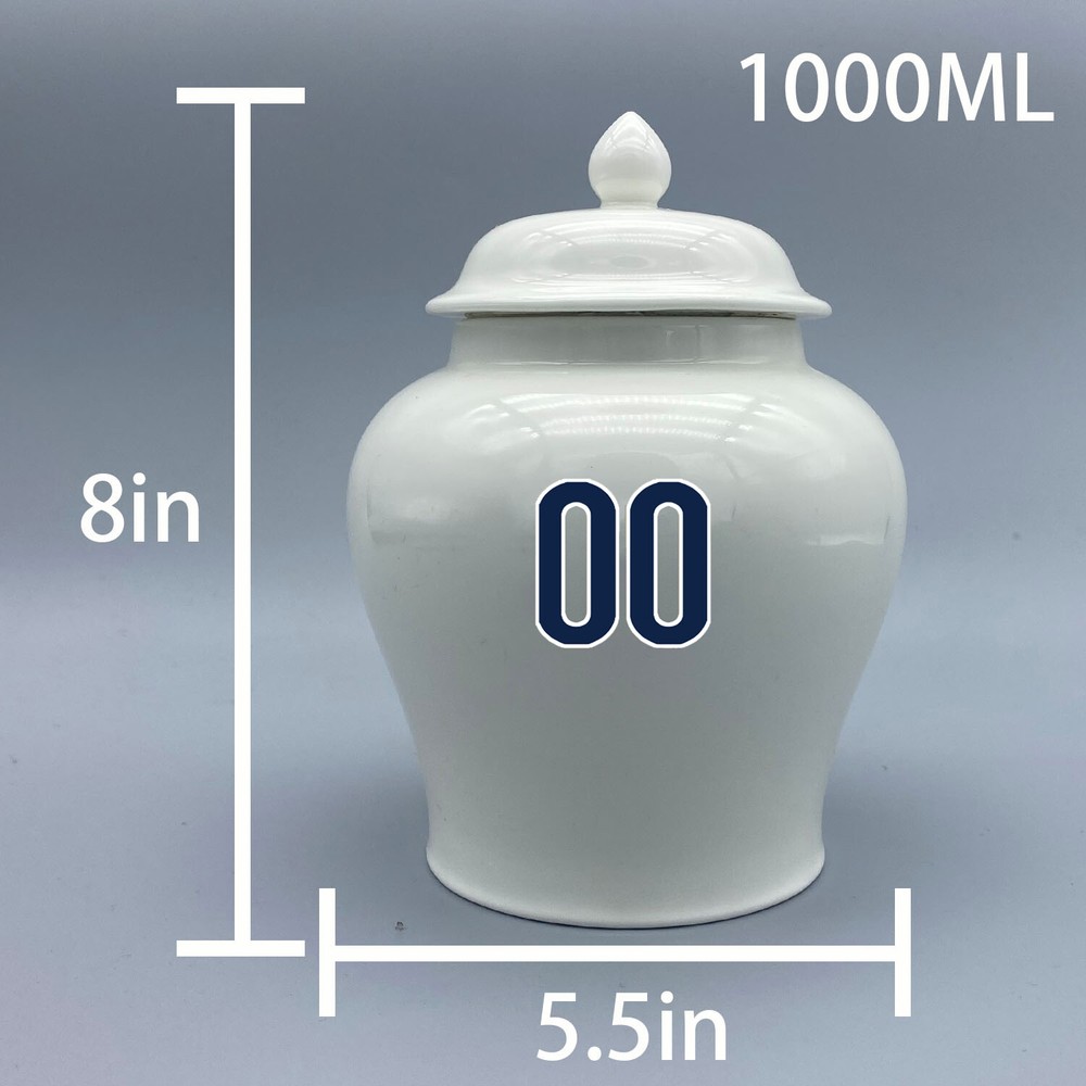 Ceramic Medium Urn for San Diego Padres Baseball Theme, Custom Text & Number