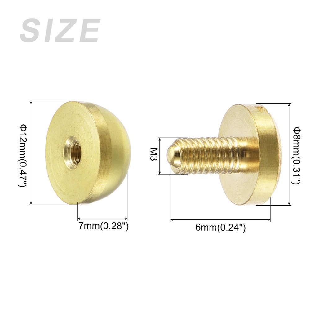 Screw Back Stud Spike (12x7mm) 4pcs, Round Head Stud Rivets