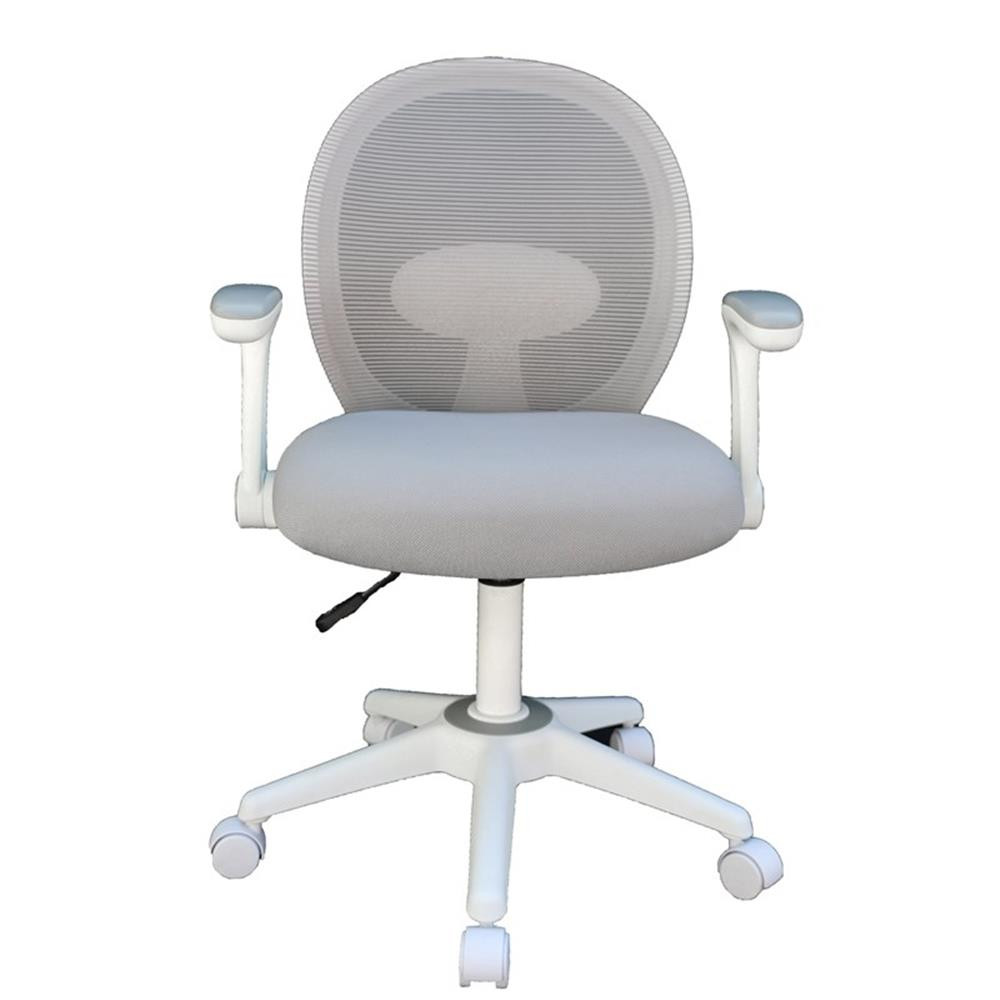Boss Office Mesh Mid Back Adjustable Armrest Task Chair in Grey/White