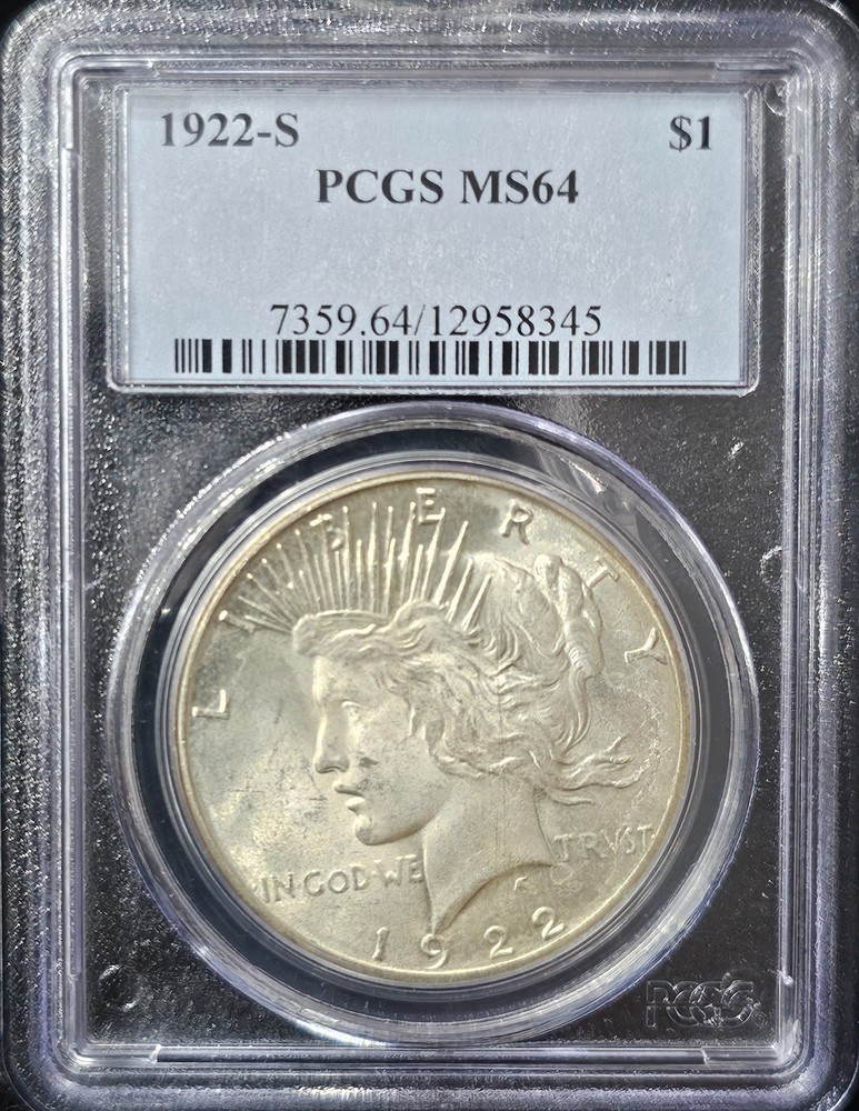 1922-S Peace Dollar MS-64 PCGS VIDEO