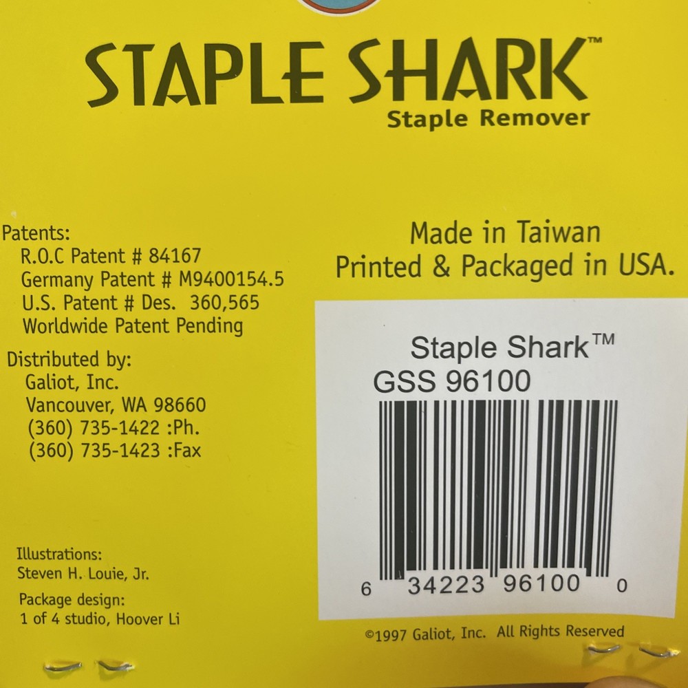Staple Shark Staple Remover Galiot Black