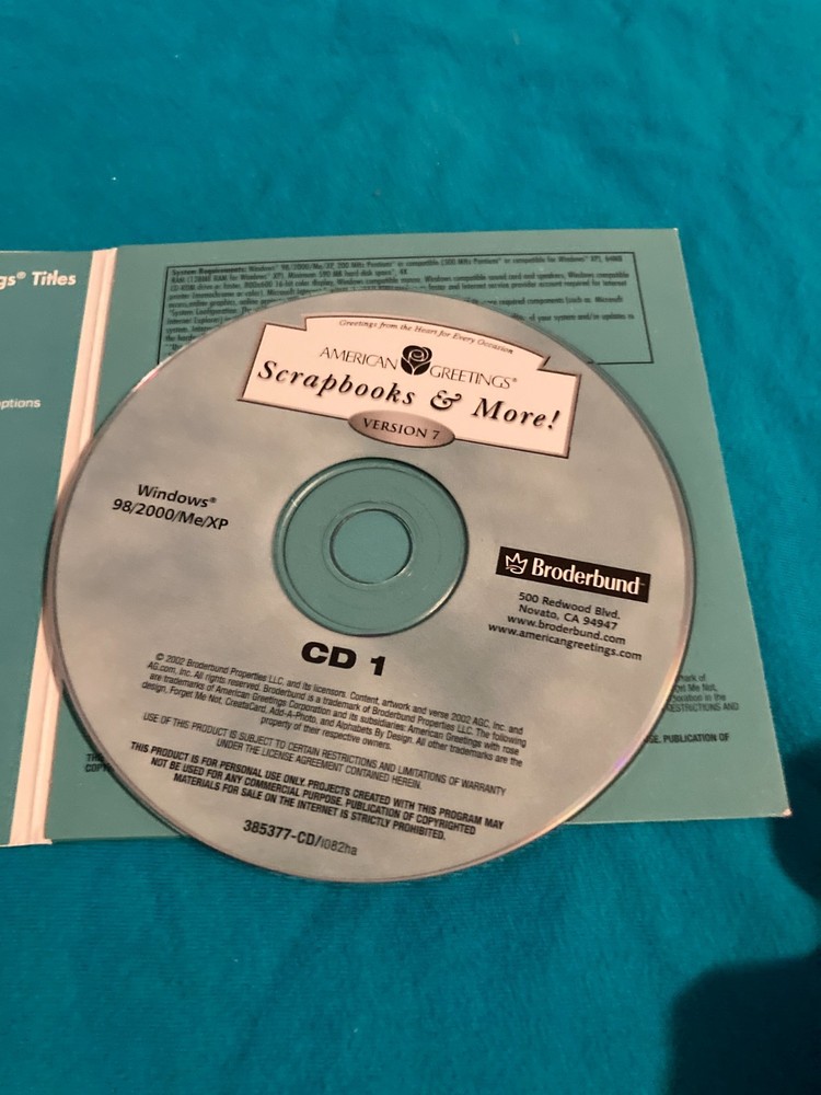 American Greetings Scrapbooks And More CD Version 7