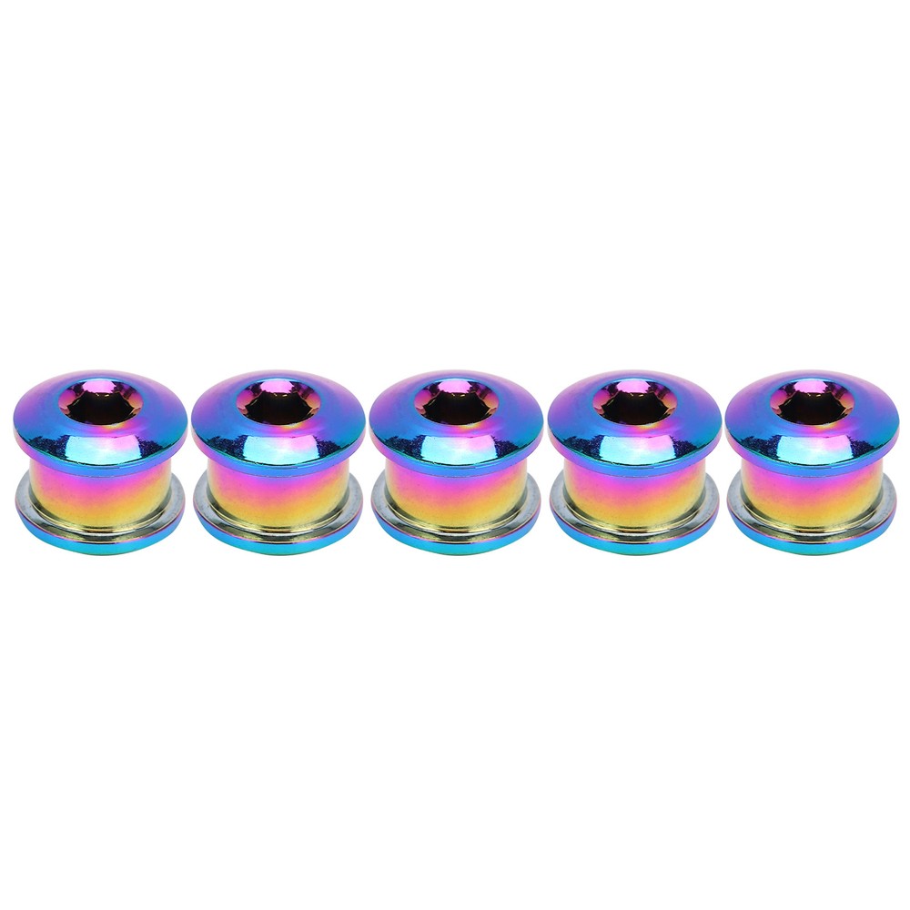 (Multicolor)5Pcs Chainring Bolts RustProof Easily Install Disc Screw CH