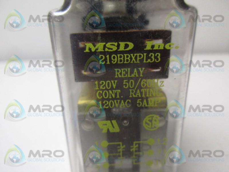 MSD 219BBXPL33 RELAY 120V UNMP