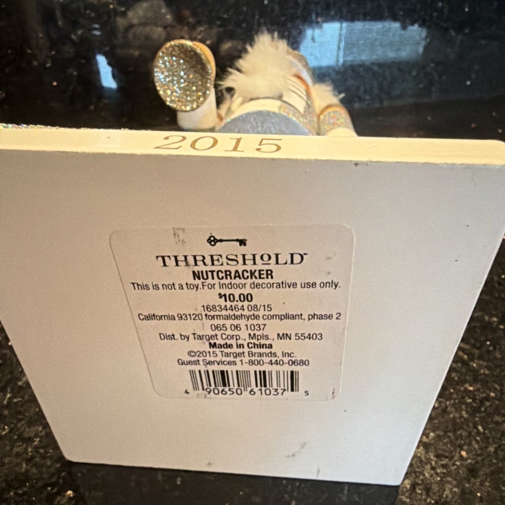 Threshold Christmas Nutcracker Silver Glitter Wood 2015