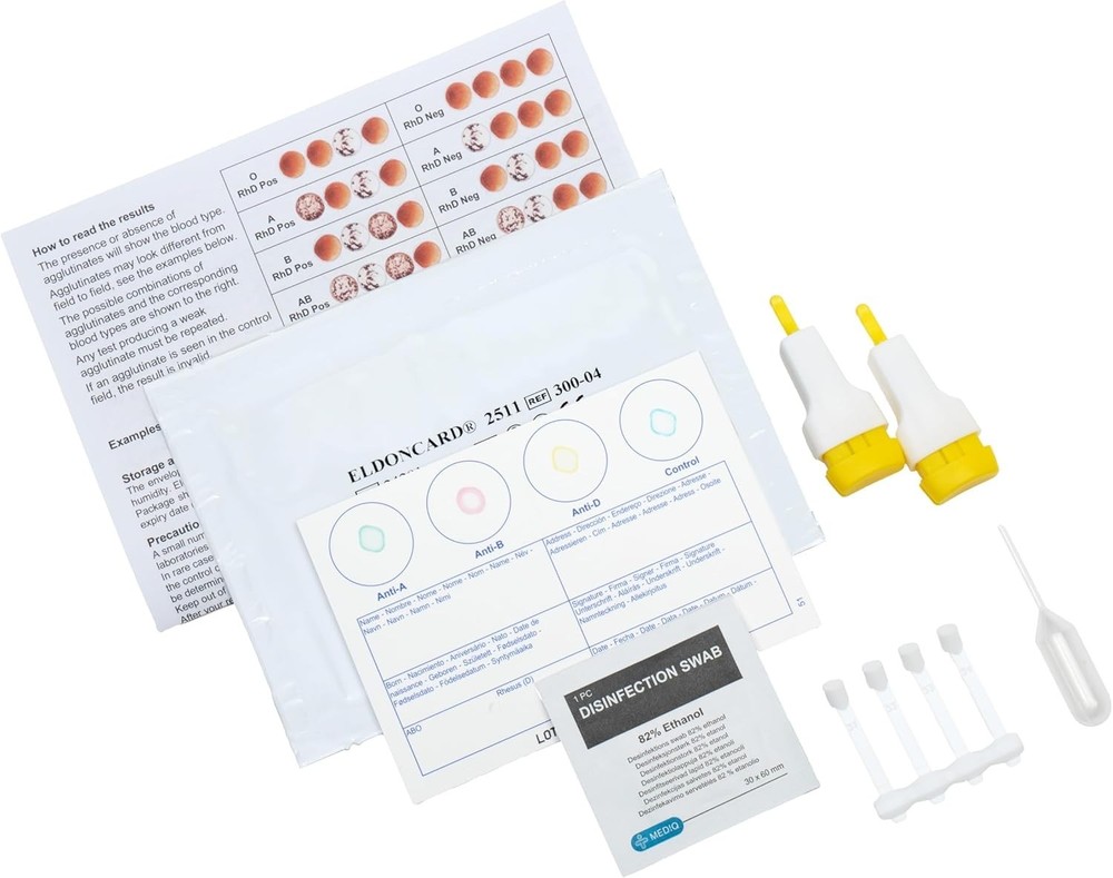 Fast & Accurate Blood Type Complete Kit - Learn A, B, O, AB & RH- Instantly