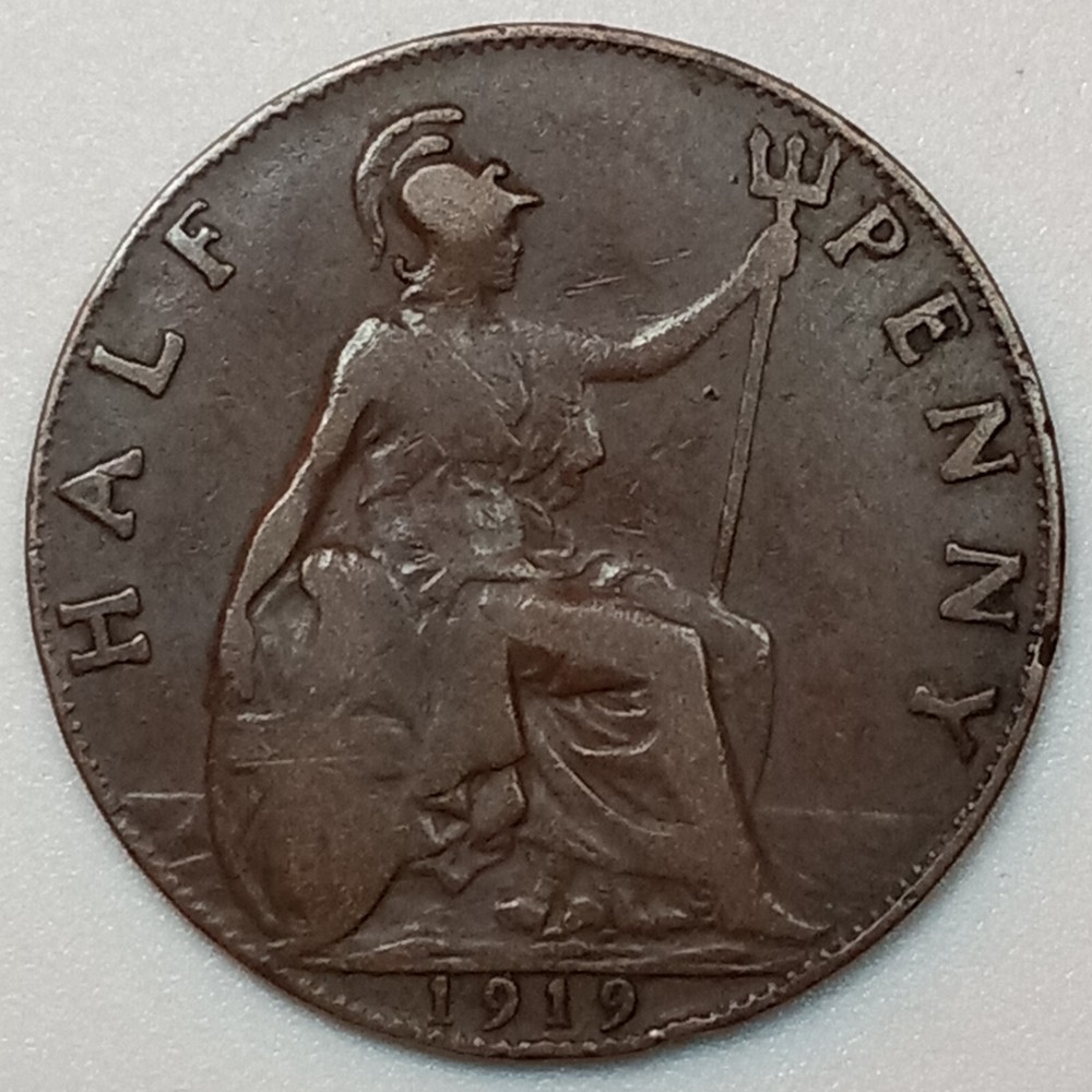 1919 UK Great Britain 1/2 Penny