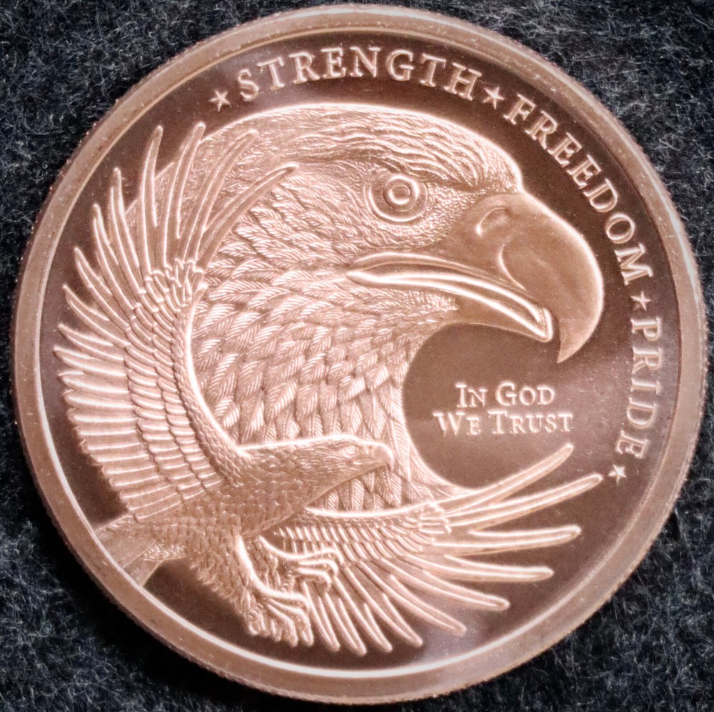 1 oz Eagle .999 Fine Copper Round BU