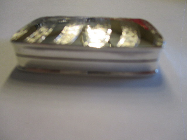 Large sterling silver pill box rectangular shape gorgeous design on top 2 1/8