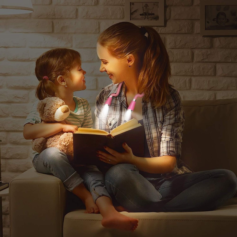USB-C Rechargeable LED Neck Book Light - Hands Free Reading