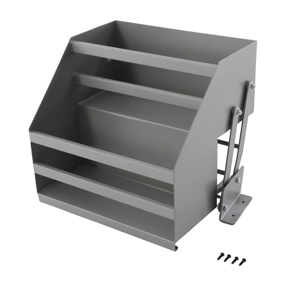 Pull Down Cabinet Organizer 2 Tier Pull-Out Cabinet Wall Shelf Spice Dishes Rack
