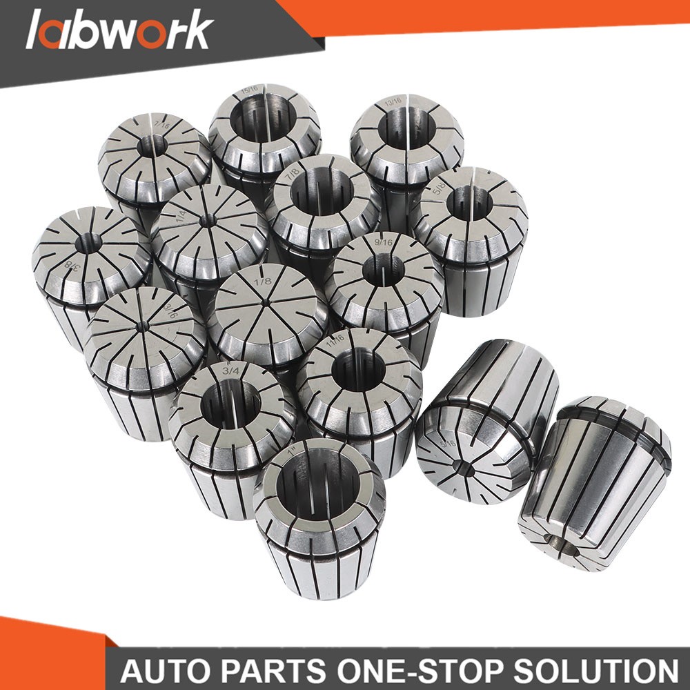 Labwork 17Pcs MT3 ER-40 Set Spring Collet Chuck Set 0.015" Precision
