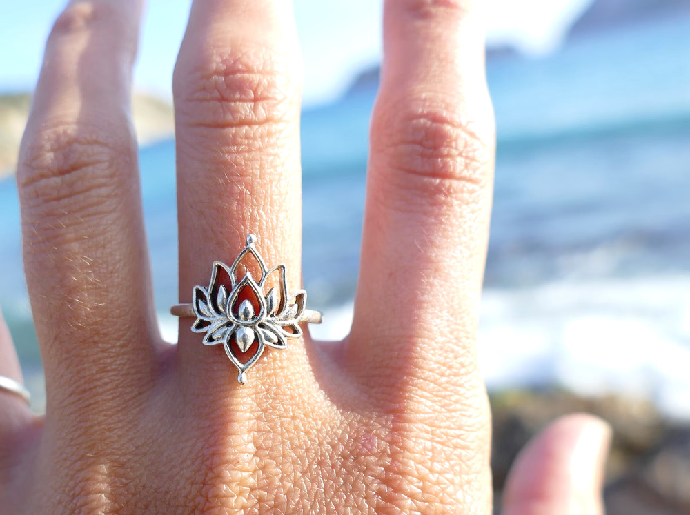 adjustable silver ring flower silver ring silver ring for woman Gift for her
