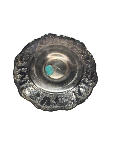 Grand Victorian By Wallace Silverplate Dip & Chips/Cheese & Cracker Attached 8”