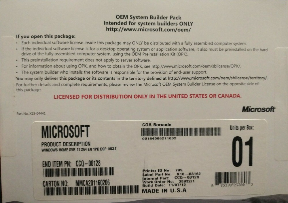 OEM System Builder Pack