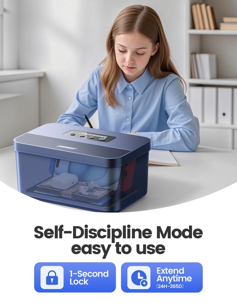 Safe Timed Lock Box, Phone Lock Box with Timer Unplug from Phones, Video Game...