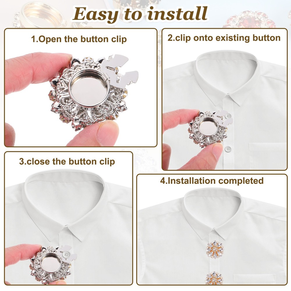 6 Pcs Rhinestone Button Covers, Marquise Buttons, Light Pink/Silver