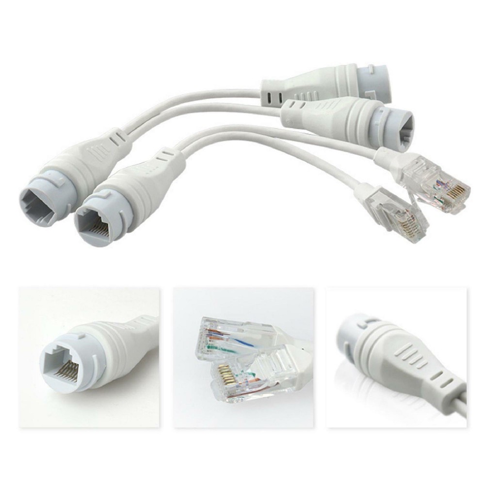 POE Splitter RJ45 2-in-1 Network Cabling Connector For Security Camera Install