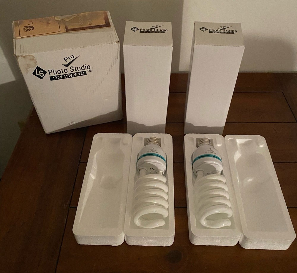 Two Pro Photo Studio Light Bulb 120v 45W Studio Lighting Mint In Box