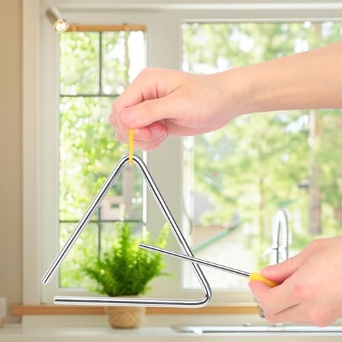 8 PCS Triangle Musical Percussion Instruments, Triangle Instrument with