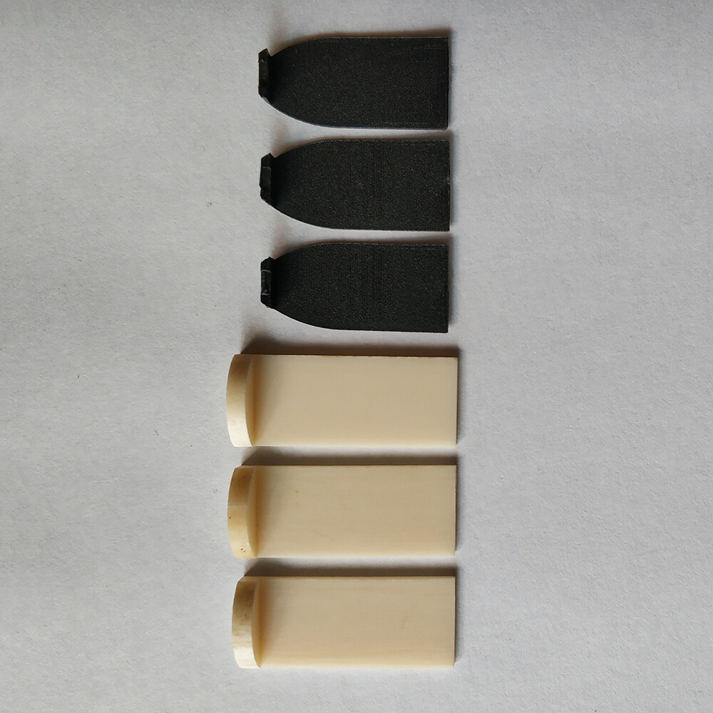 3 Sets Violin Viola Bow Tip Plastic Black Tip + White Professional Bow Bone Tip