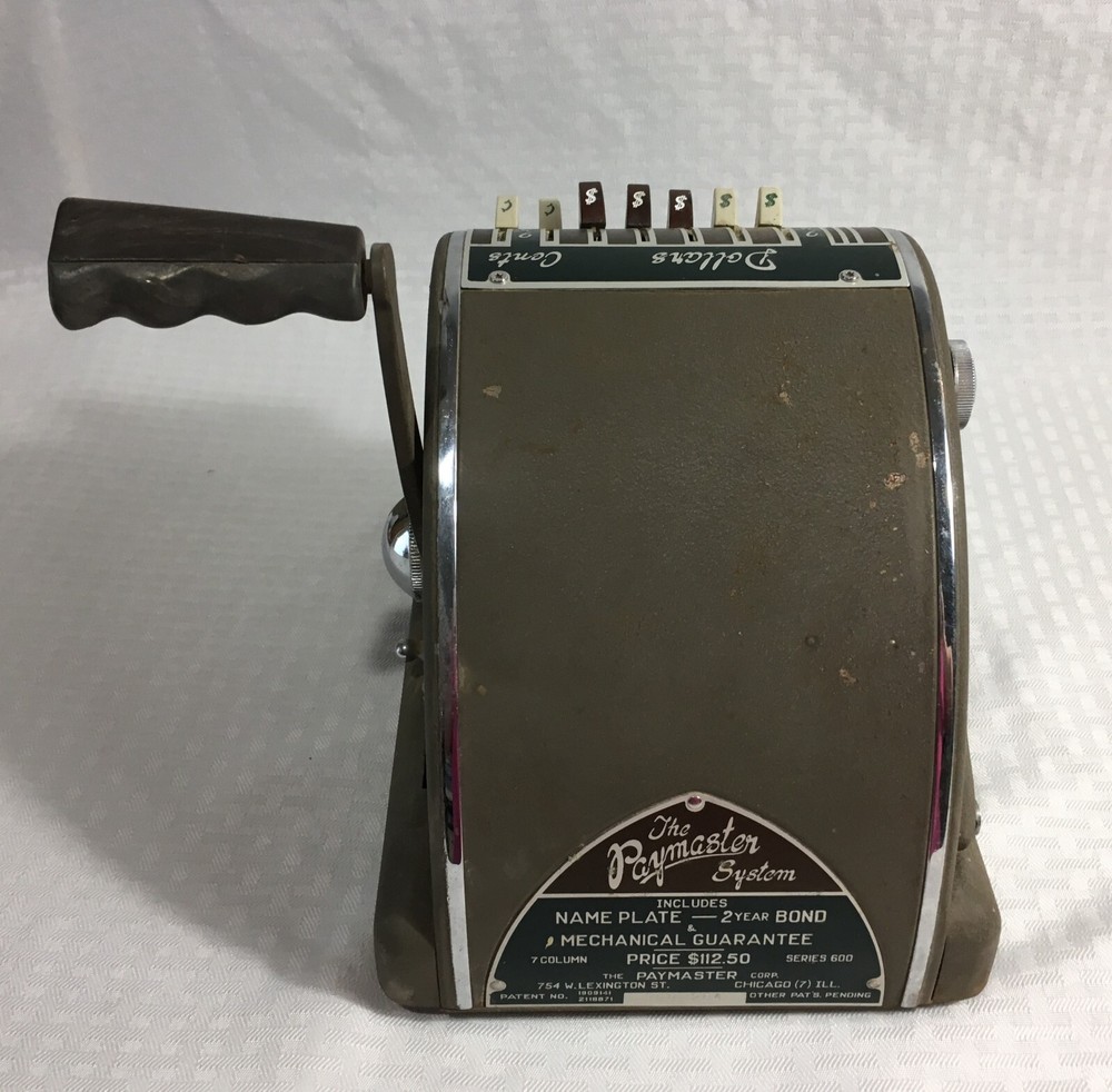 VINTAGE PAYMASTER SYSTEM / SERIES 600 / 7 COLUMN CHECK WRITER / STAMPER MACHINE