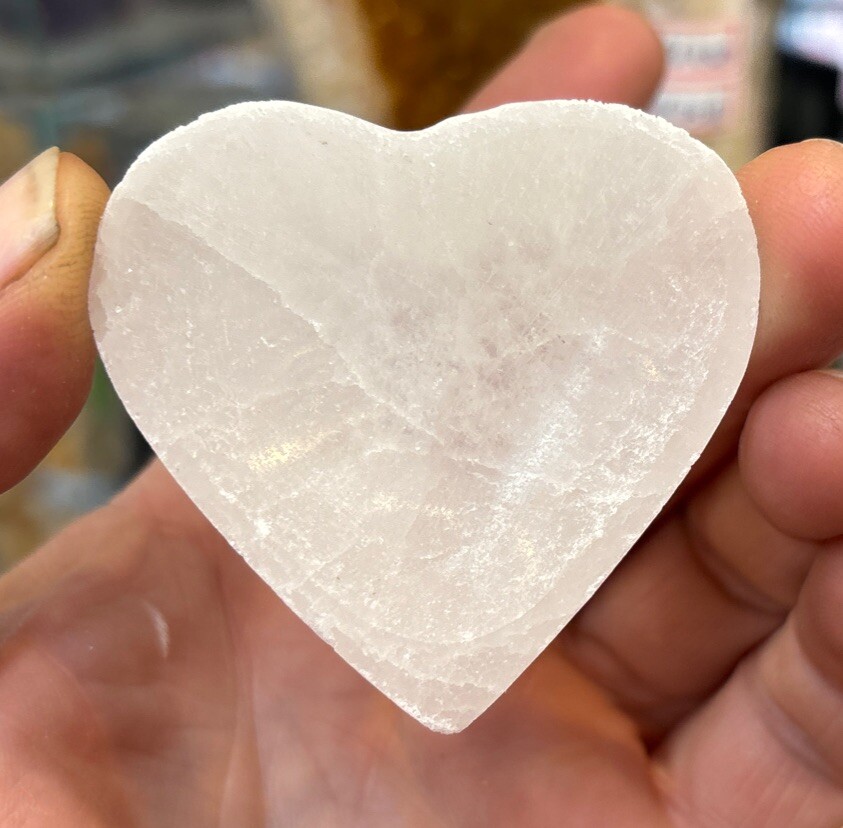 2” Selenite Bowl Heart Shape