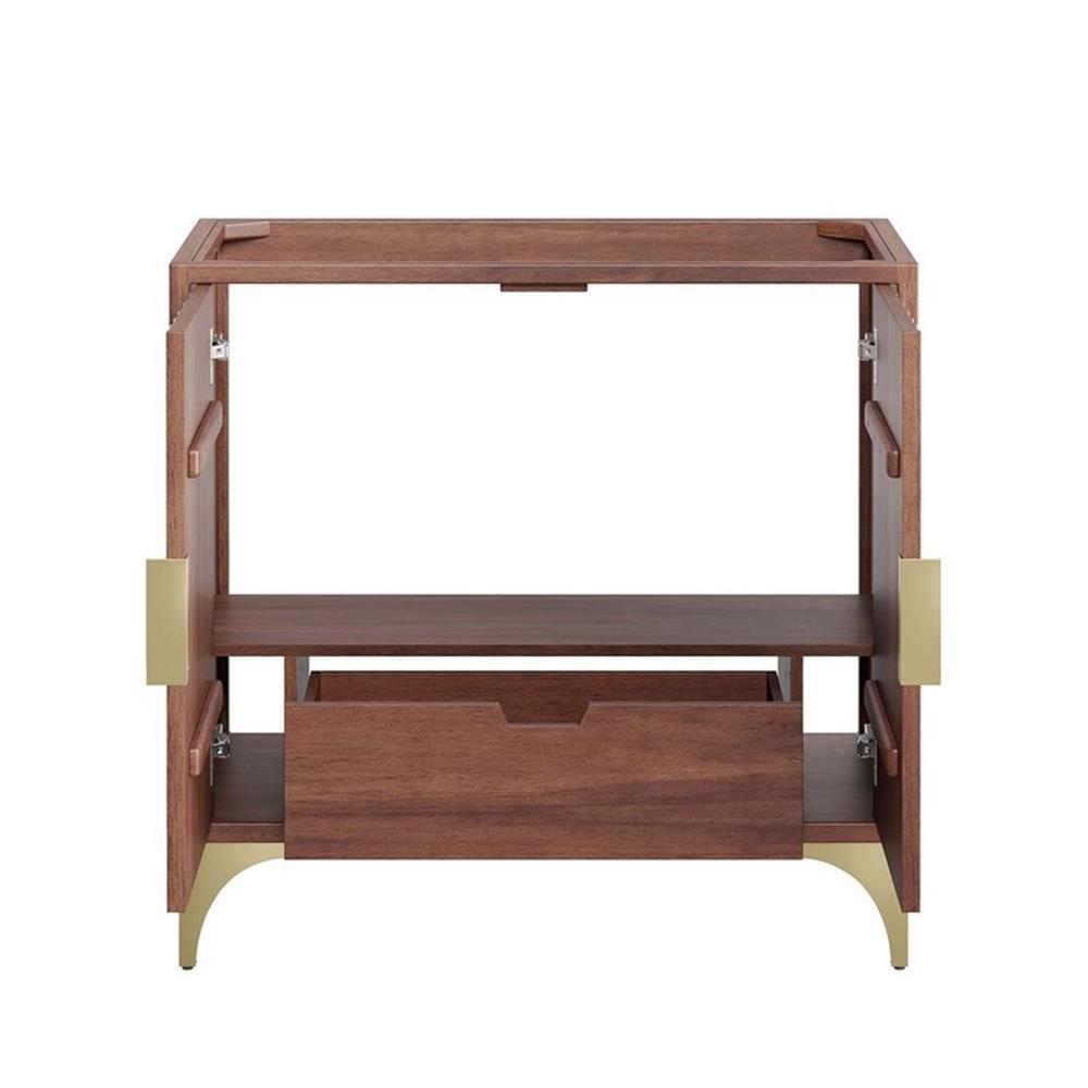 Modway Daylight 36" Solid Mango Wood Bathroom Vanity Cabinet in Walnut