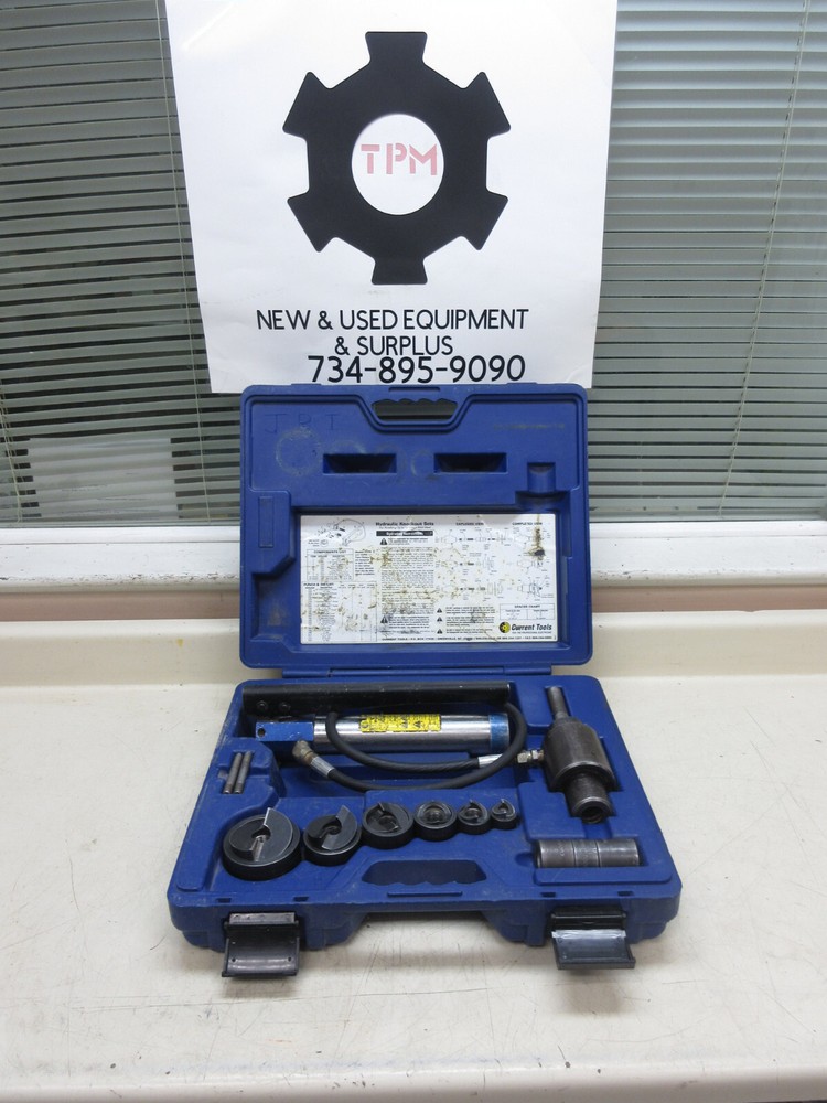 Current Tools 152PM 1/2' - 2" Hydraulic Knockout Punch / Driver Set Used
