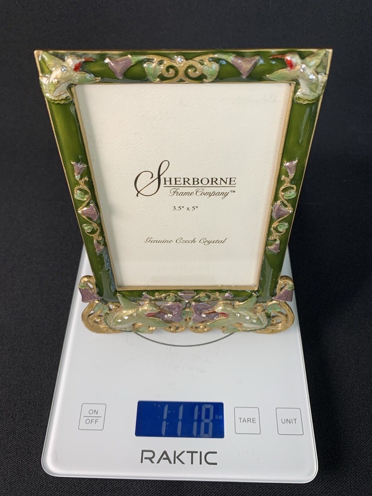 Amazing Austrian Crystal Sherborne hummingbird Enamel Frame