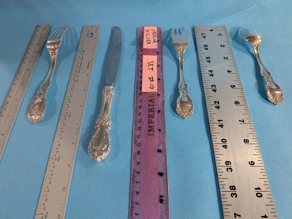 REED & BARTON LUXURY STERLING SILVER 4PC PLACE SETTING SET #10