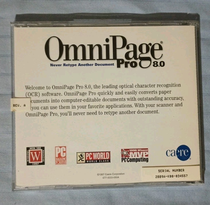OmniPage Pro 8.0 CD-ROM for Windows