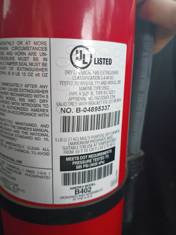 AMEREX B402 Fire Extinguisher,Steel,Red,ABC 5Lbs