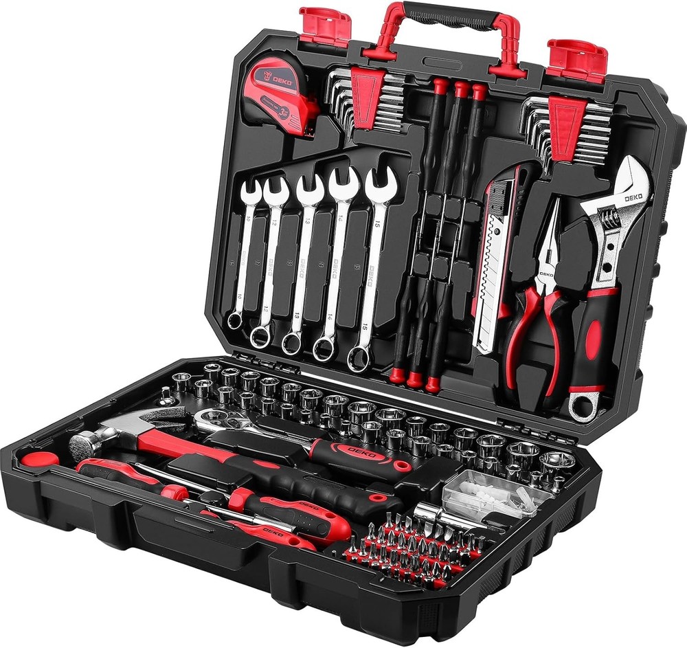 Tool Set:158 Piece Home Tool Kit, Household Basic Repair Tool Set Comes with ...