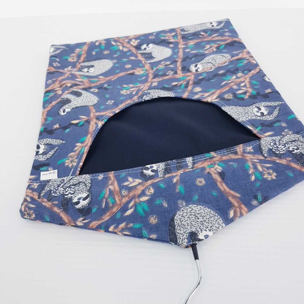 Peg Bag Handmade Navy Blue Sloth Print Lined Laundry Clothes Peg Holder
