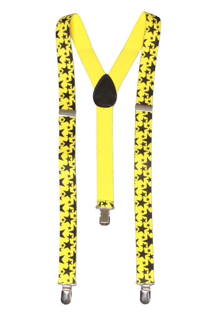 Star 3 Clip Stretchable Suspender,  Yellow