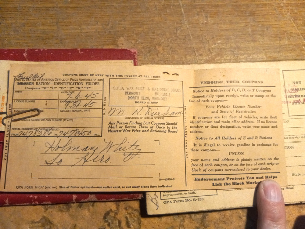 WWII U.S. rations books and original holder